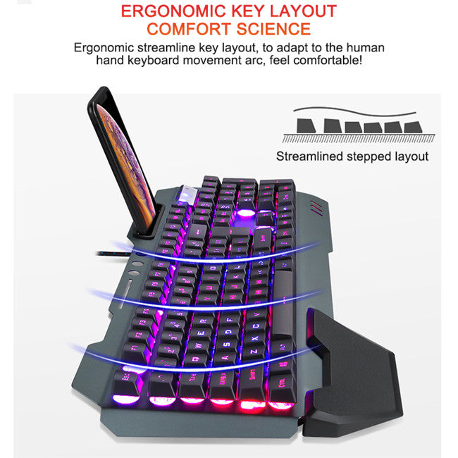 Clavier mécanique ergonomique avec rétroéclairage RVB